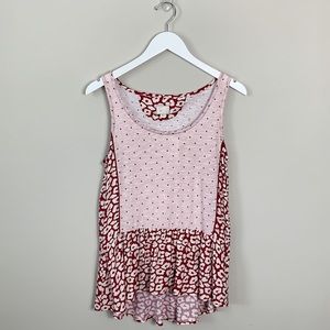 Postmark Leopard Smock Tank Red